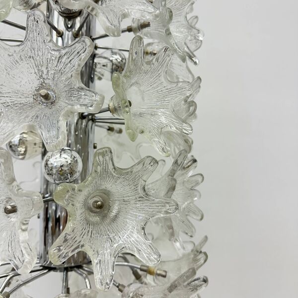 Lustre en verre de Murano spectaculaire en forme de fleur par Venini pour VeArt, Italie, années 1970