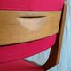 Solid wood chair with red fabric - 50's design