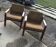 Vintage set of brown Danish fabric armchairs from the 1960s.