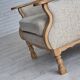1970s, Danish highback armchair, furniture wool, solid oak wood.