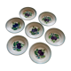 Série de 7 assiettes à dessert vintage Saint-Amand – décor Prunes et vannerie