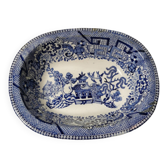 Ancienne corbeille / bol / ramequins en faïence décor japonisant willow
pattern estampillé