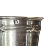 Silver-plated metal caviar service and 12 silver Minerva goblets, circa 1900