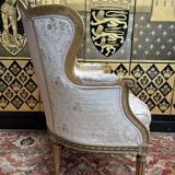 Louis XVI style shepherdess armchair in gilded wood 1900