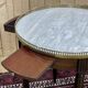 Louis XVI style mahogany bouillotte table from the 1950s with a marble top