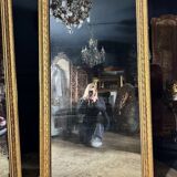 Paire De Miroirs Du Début Du XIXe En Bois Doré De Style Louis XVI