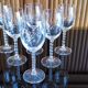Lot de 6 verres à vin blanc en cristal taillé motif épis