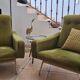Galion armchair in green velvet steiner