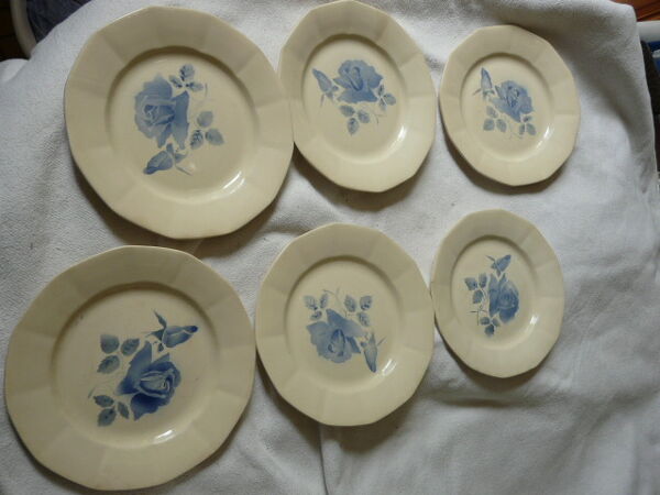 Service de vaisselle Digoin Sarreguemines 6 assiettes plates & creuses 5 à dessert