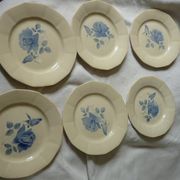 Dishwashing service Digoin Sarreguemines 6 plates flat & hollow 5 for dessert