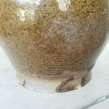 Vintage Studio Pottery Owl Pitcher: Speckled Glaze Stoneware Vase