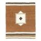Vintage Turkish Oushak kilim rug handmade in brown 122x150.