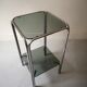 Fifth wheel console in chromed metal and smoked glass, design 1970