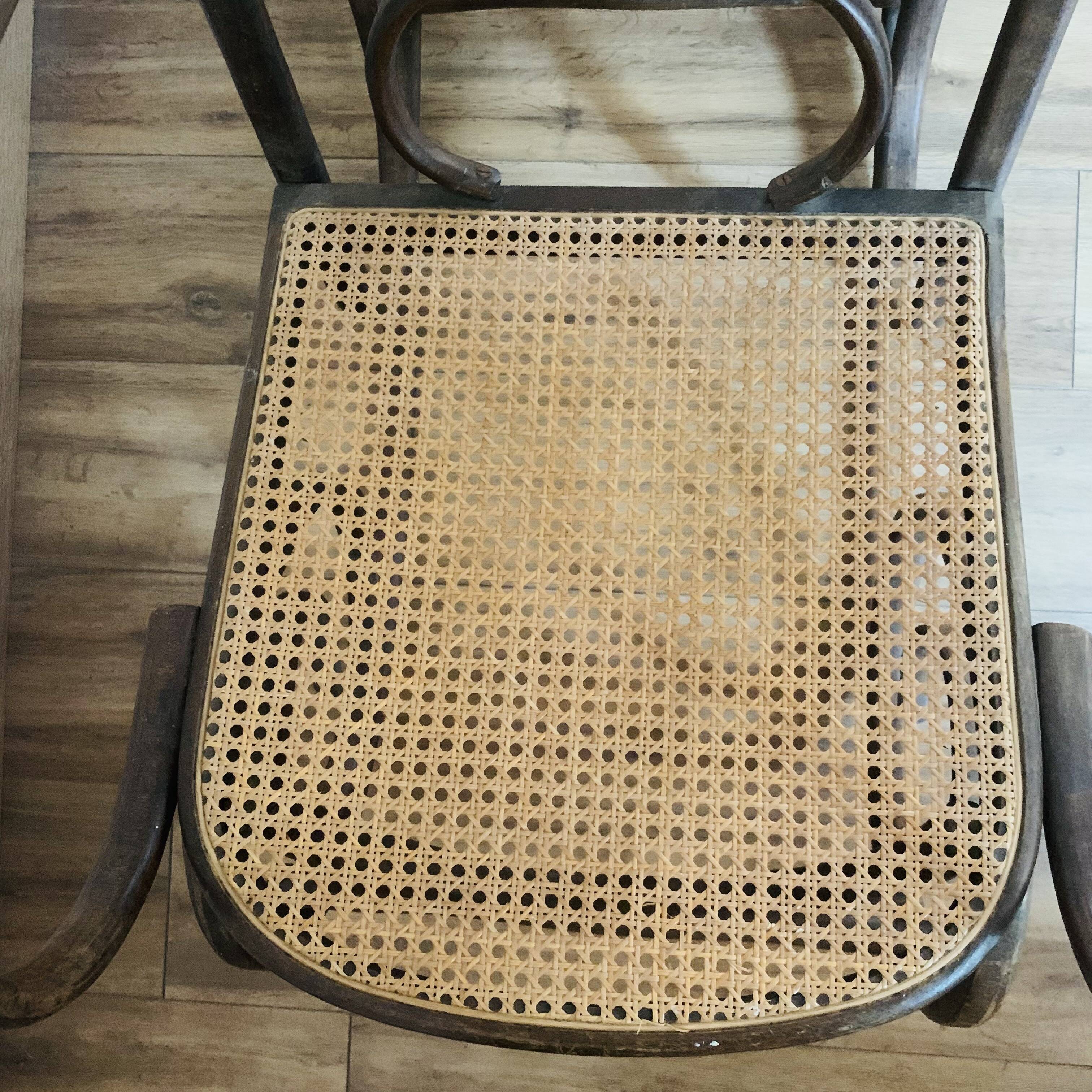 Rocking chair in wood and cane