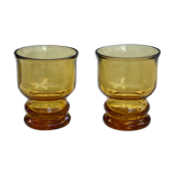 Lot two vintage amber glasses