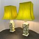 Pair of Faux Bamboo French Ceramic Table Lamps, French 1970s