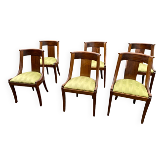 6 chaises gondole en acajou