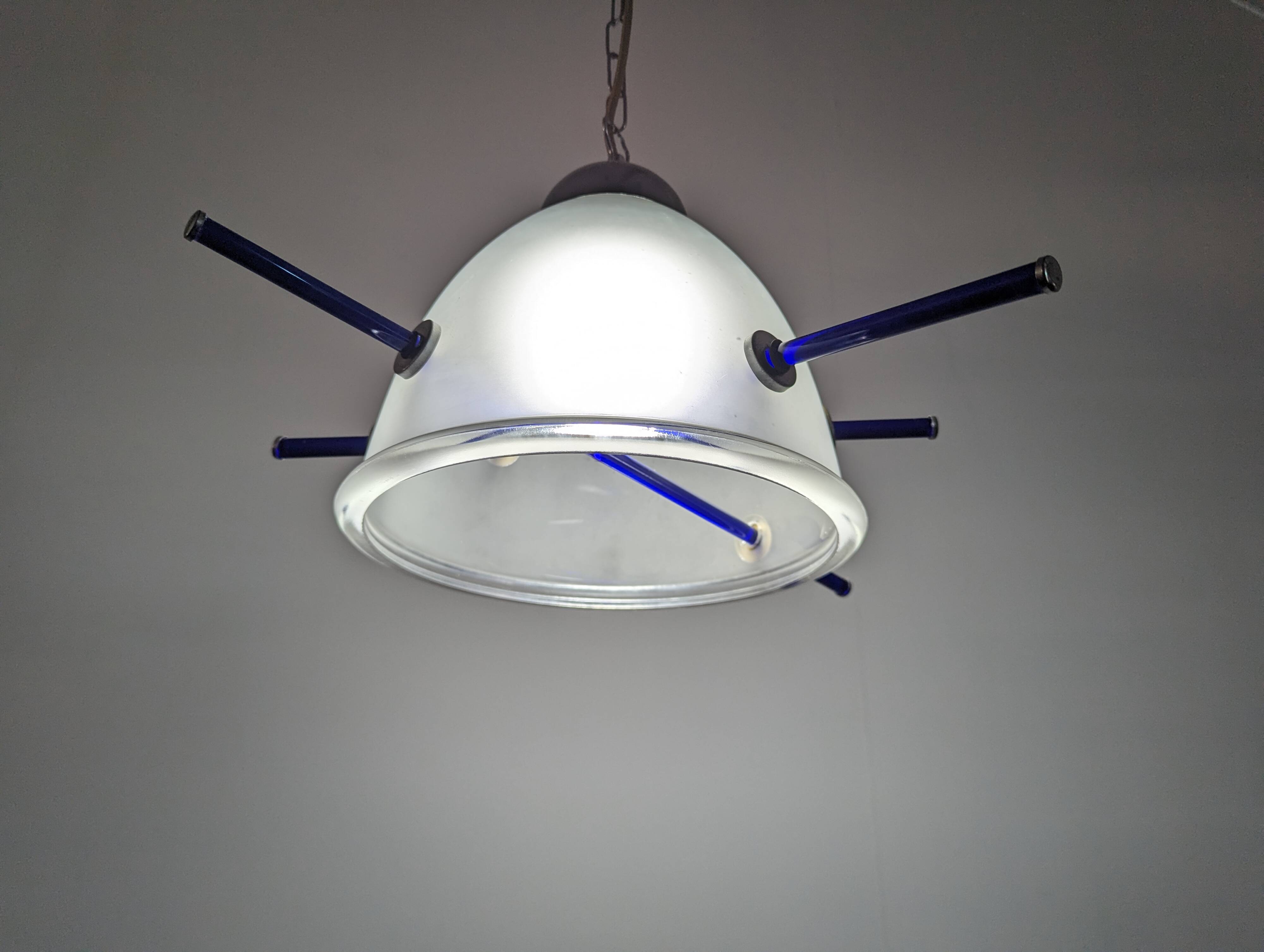 Italian designer pendant lamp with murano glass