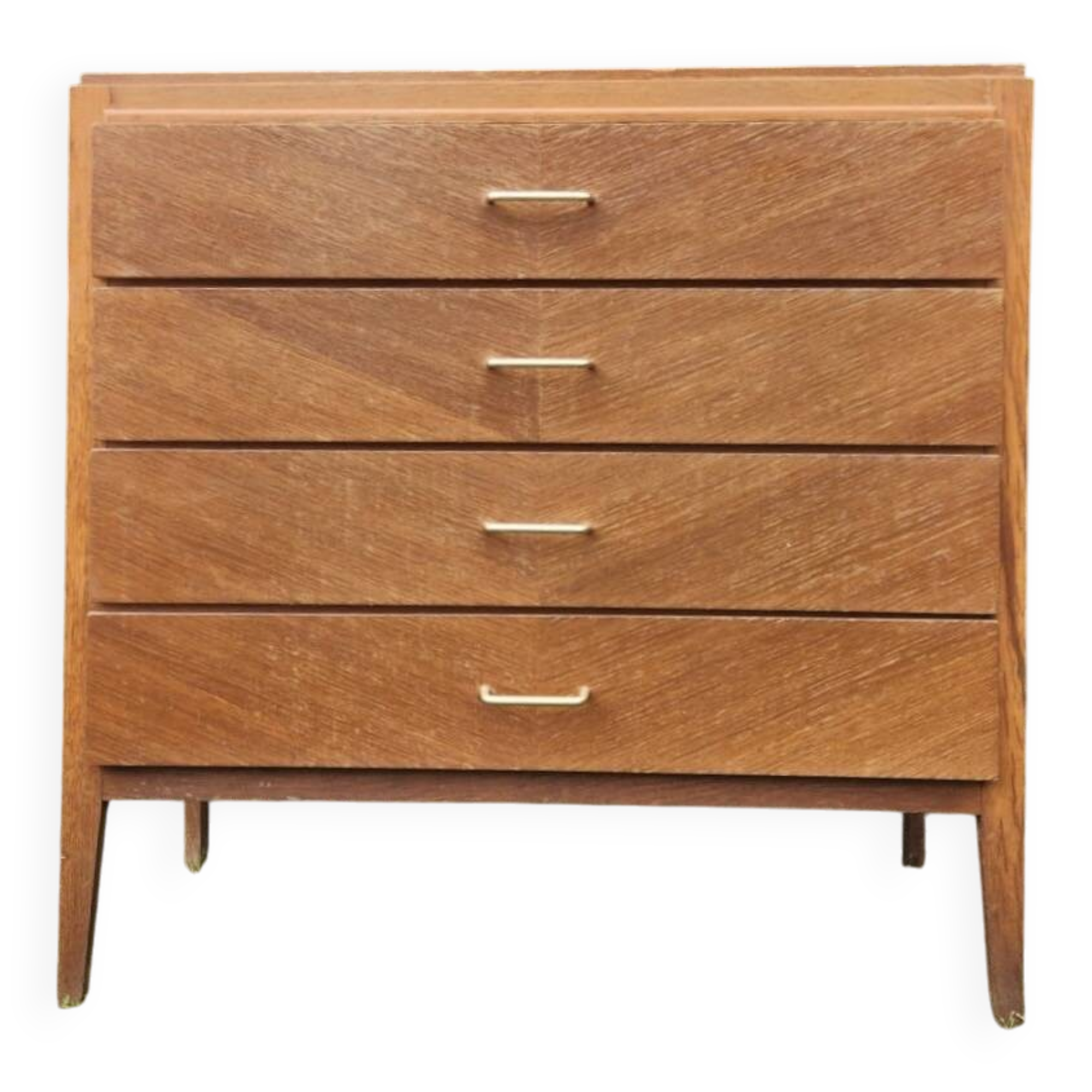 Antique vintage chest of drawers with spindle legs and 4 drawers, 1970s