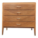 Antique vintage chest of drawers with spindle legs and 4 drawers, 1970s