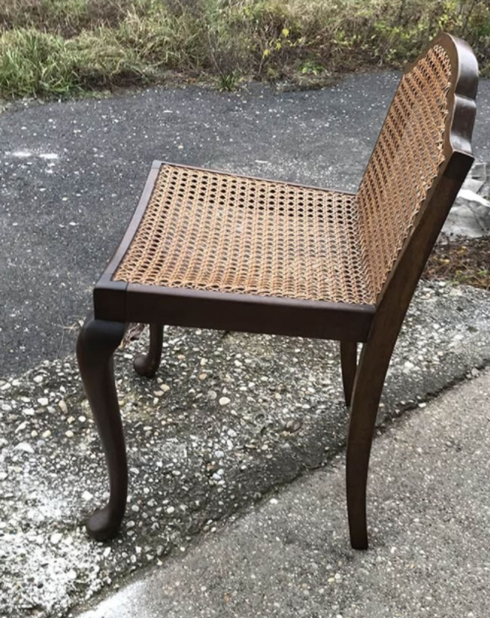 Vintage Wood & Cane Lounge Chair, 1950s