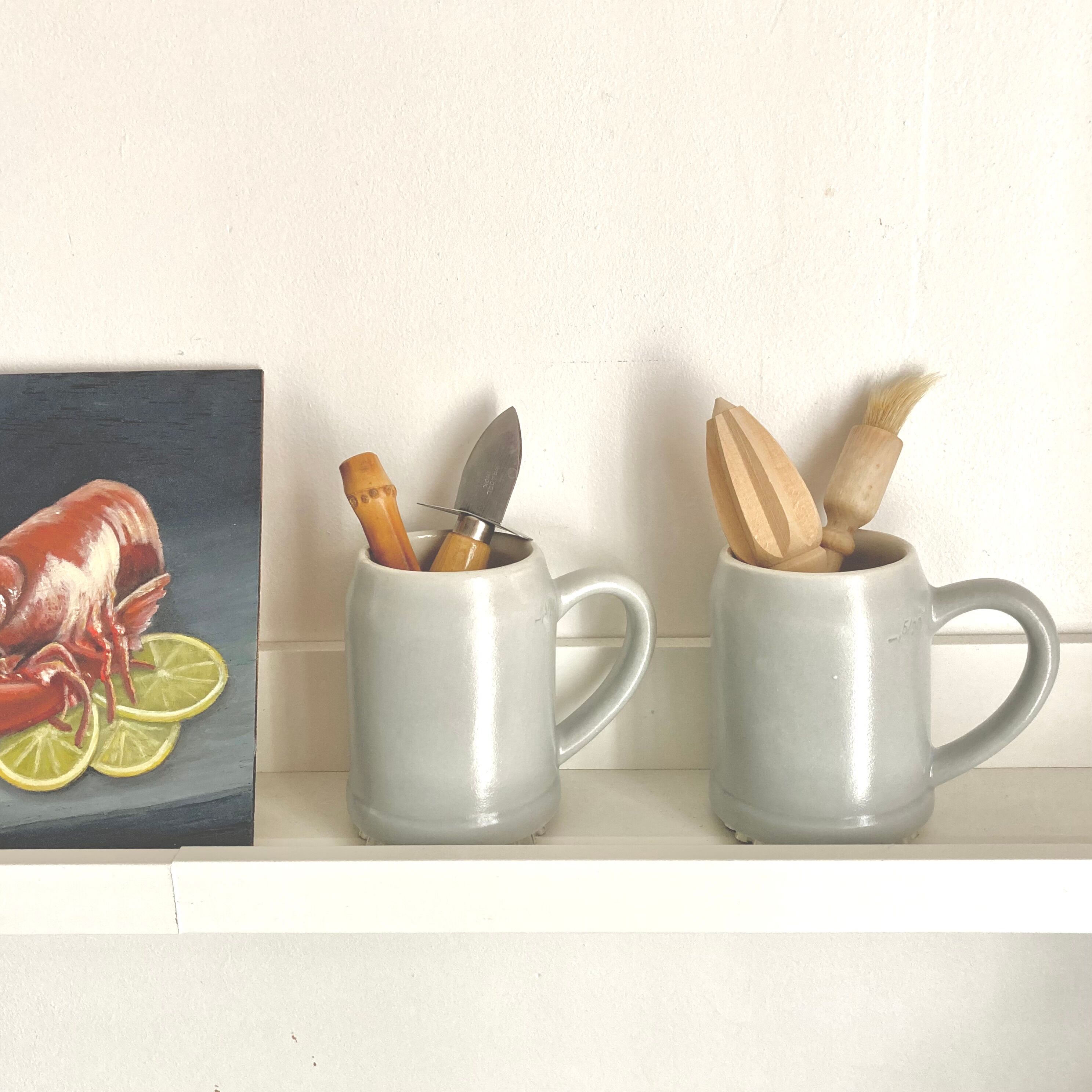 Pair of stoneware mugs