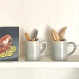 Paire de chopes mugs en grès