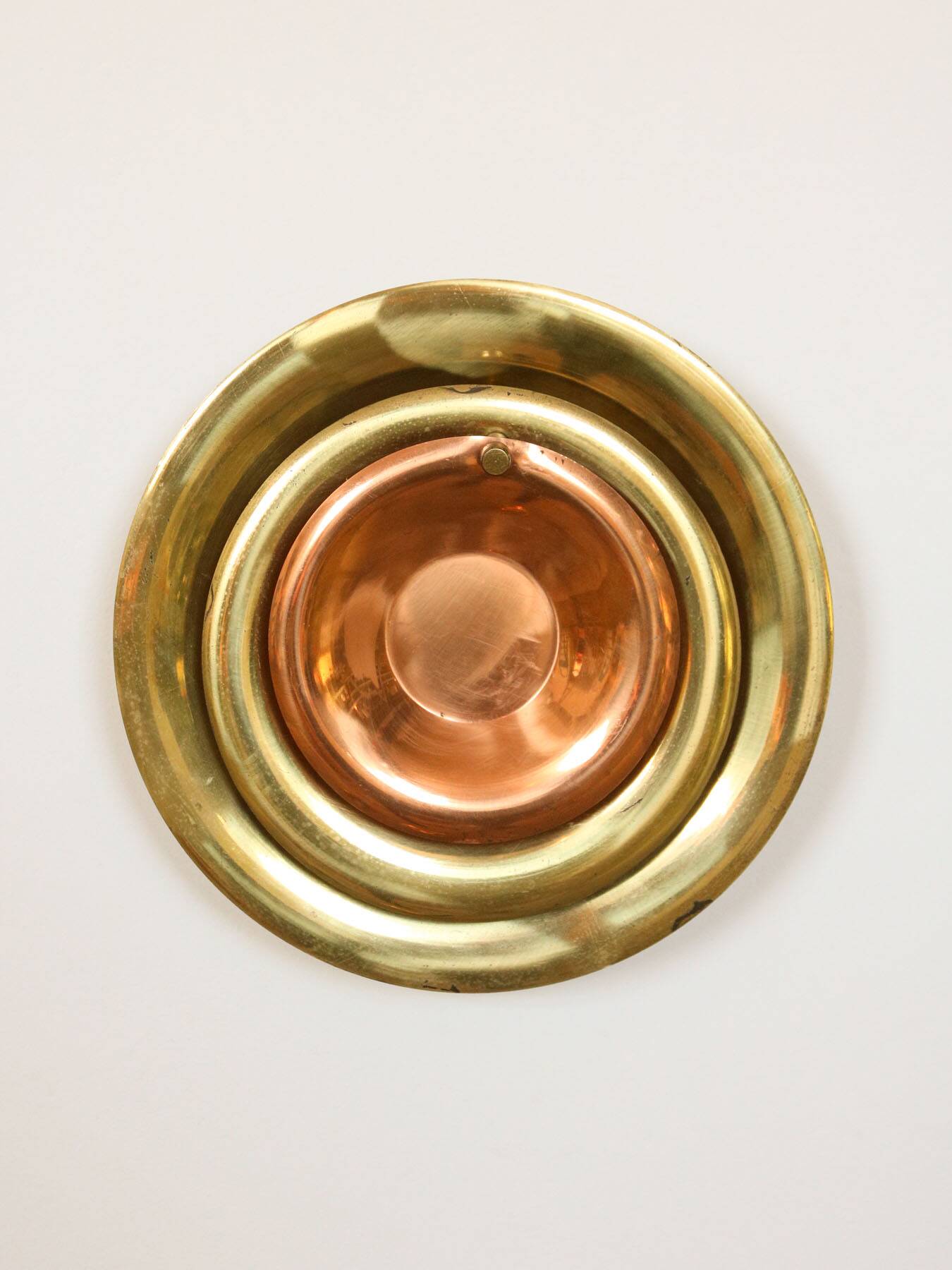 Mid-Century Cascading Wall Lamp in Brass and Copper, 1950s