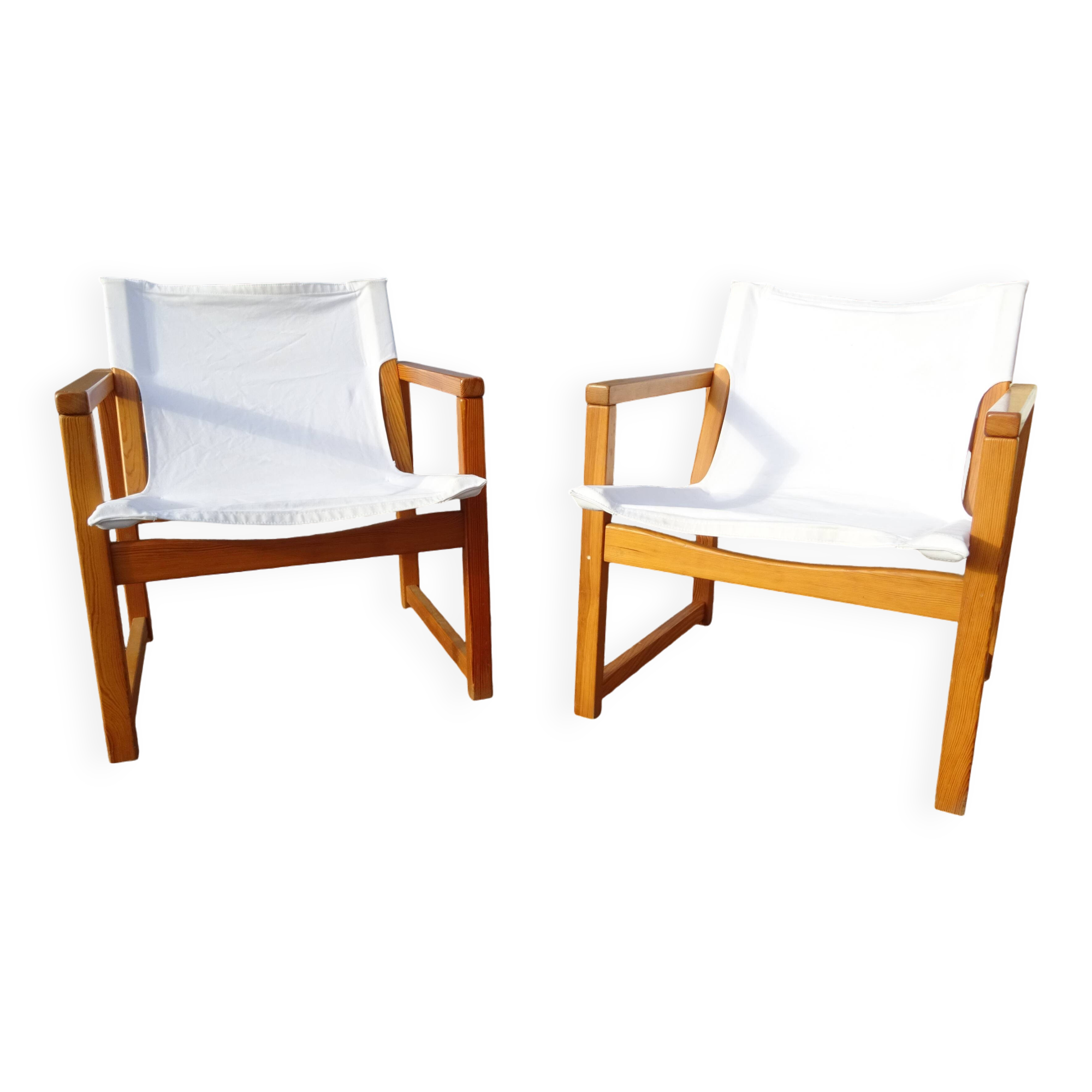 Paire de fauteuils style scandinave, années 70-80