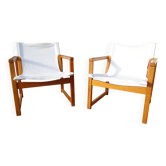 Pair of Scandinavian-style armchairs, 70s-80s