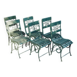 Garden furniture set with 6 chairs, known as Vichy? Art Nouveau 1880?