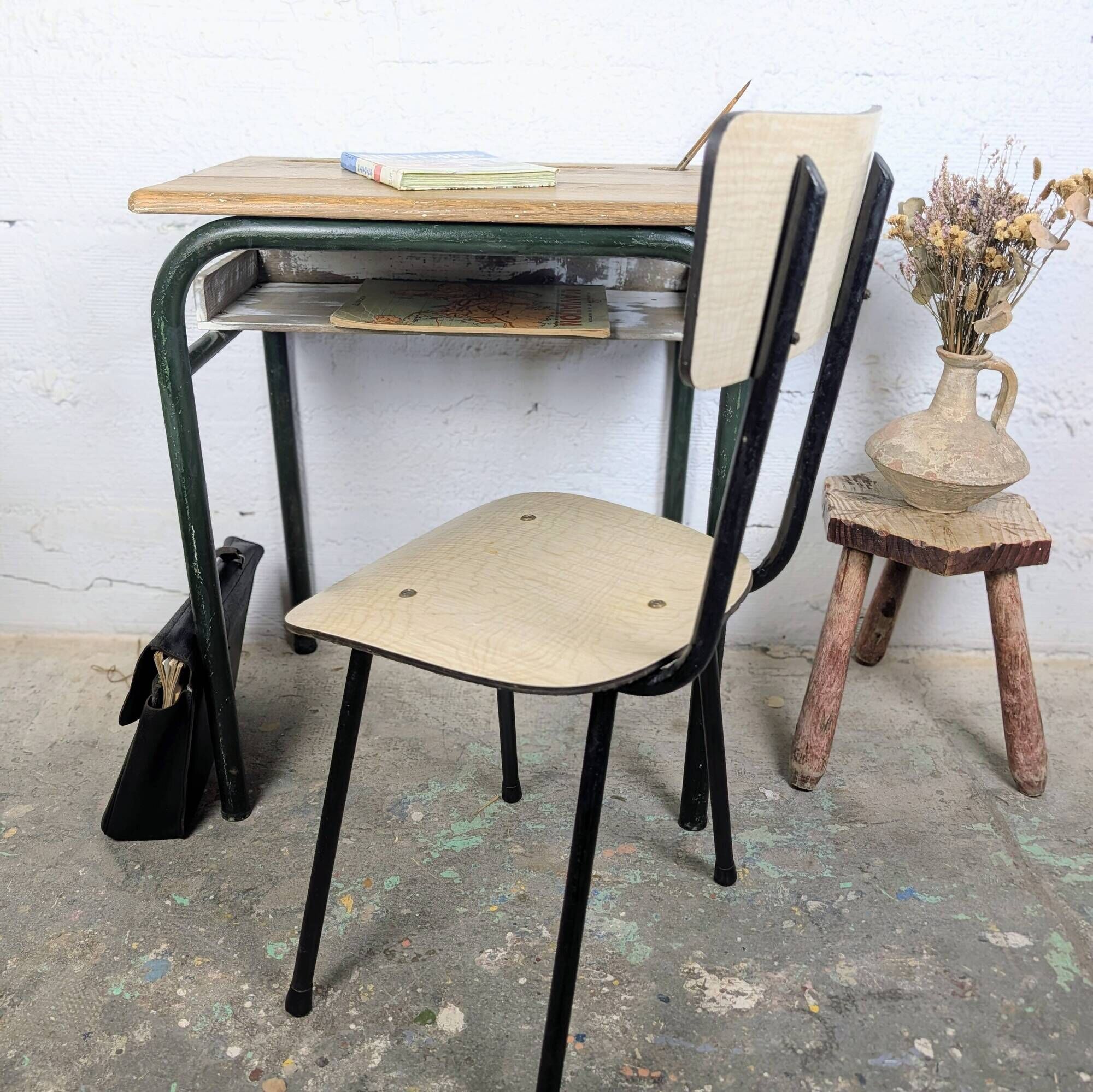 Vintage desk for a large schoolboy.