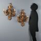 Antique wall sconces in lacquered and gilded wood, Italy, 20th century