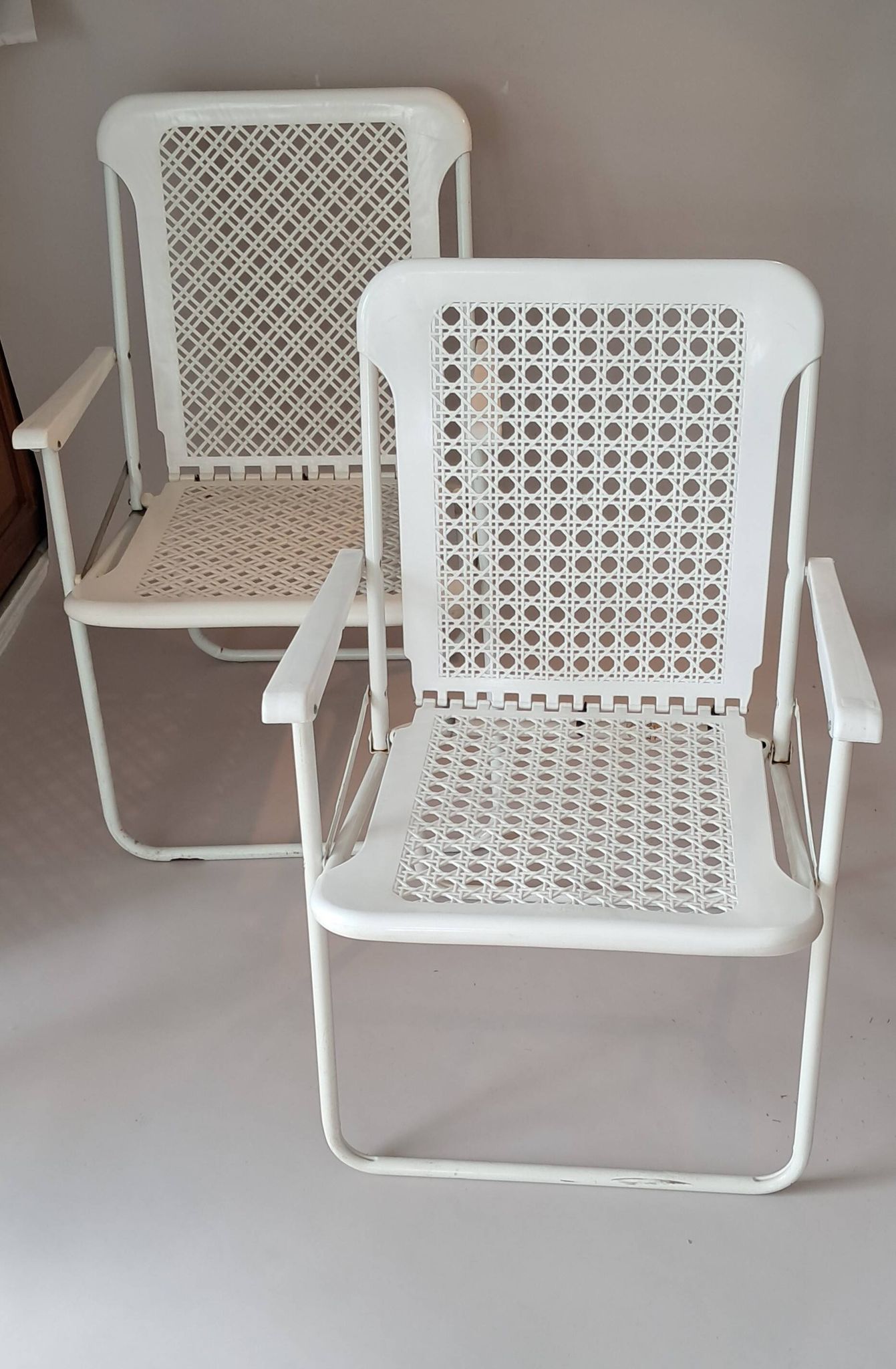 Two folding chairs 1960 Grand Soleil & Luigi Plebani Vintage.