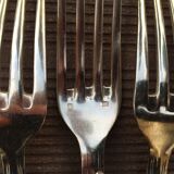 Set of 12 spoons 12 forks metal silver stuff bourdelle poicon bb shell