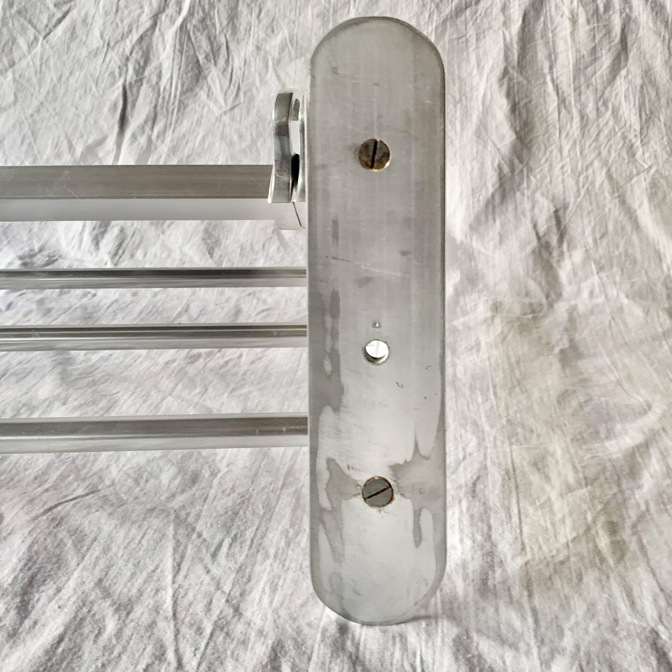 Large vintage aluminum wall coat rack