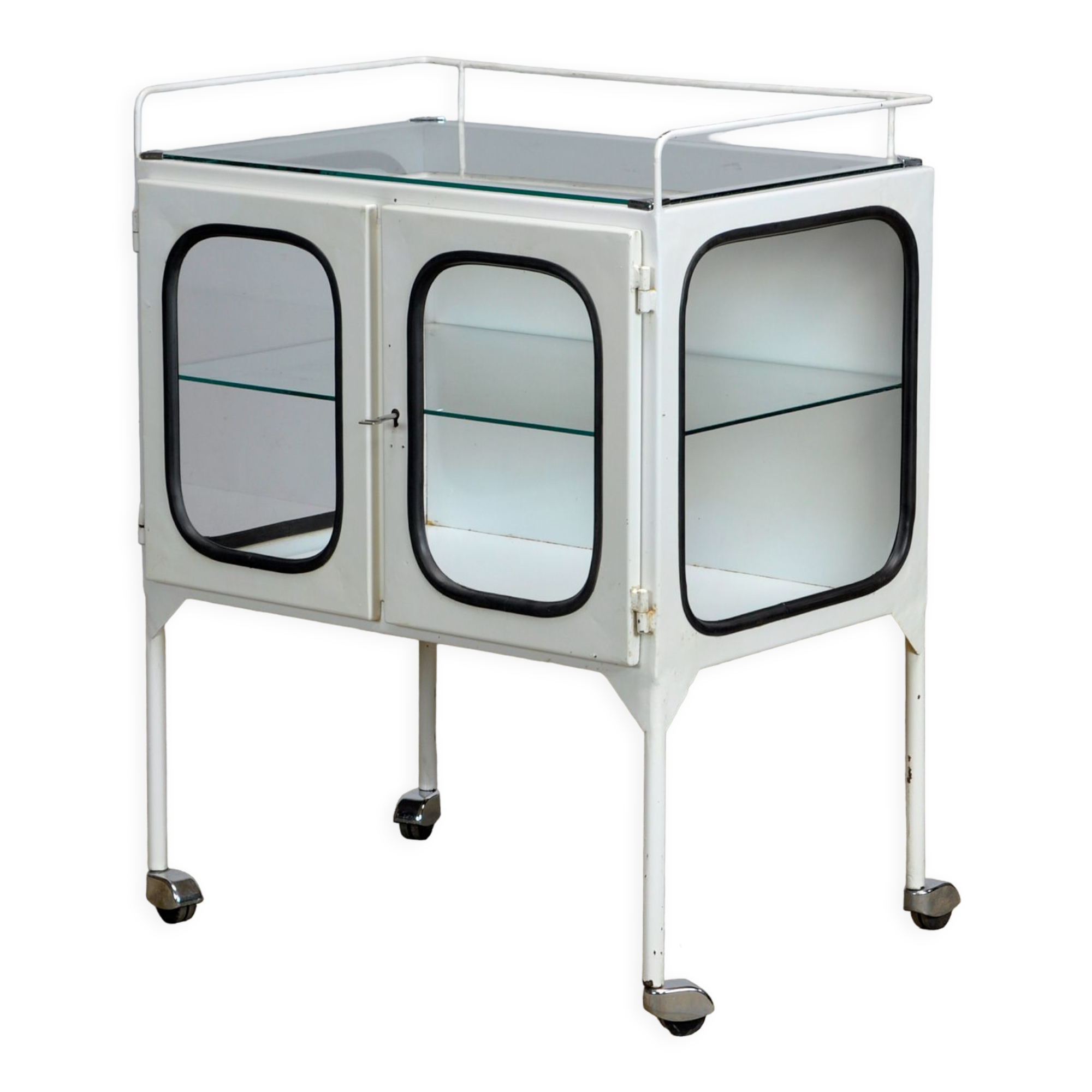Vintage iron medical trolley 1970s