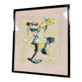 Libor Sir (1933-2017): modernist watercolor depicting an abstract figure