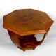 Octagonal Walnut Pedestal Table, Art Deco Modernist, France, c. 1930
