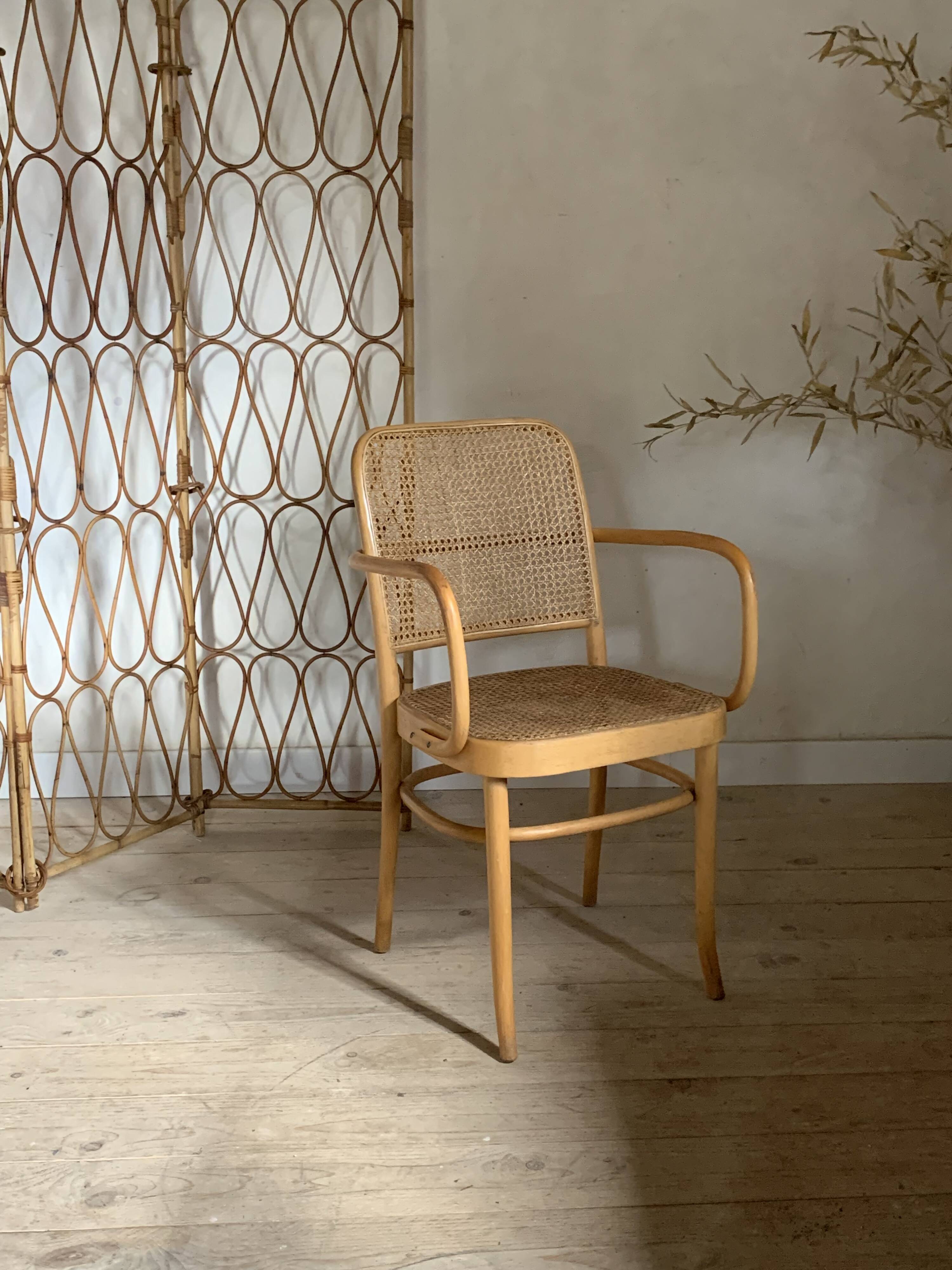 Vintage Hofmann cane armchair chair