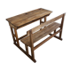 School desk wood 2 places