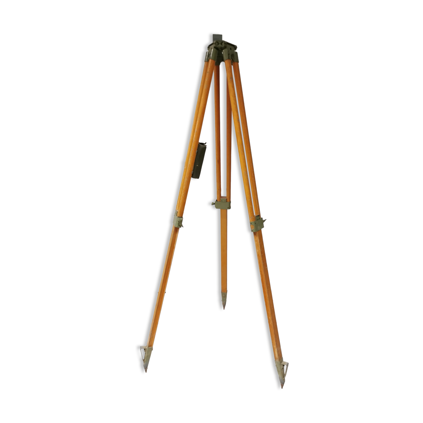 Vintage wood tripod, industrial lamp stand