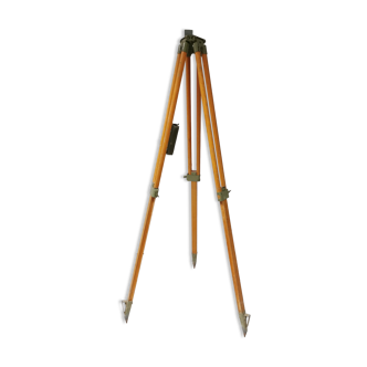 Vintage wood tripod, industrial lamp stand