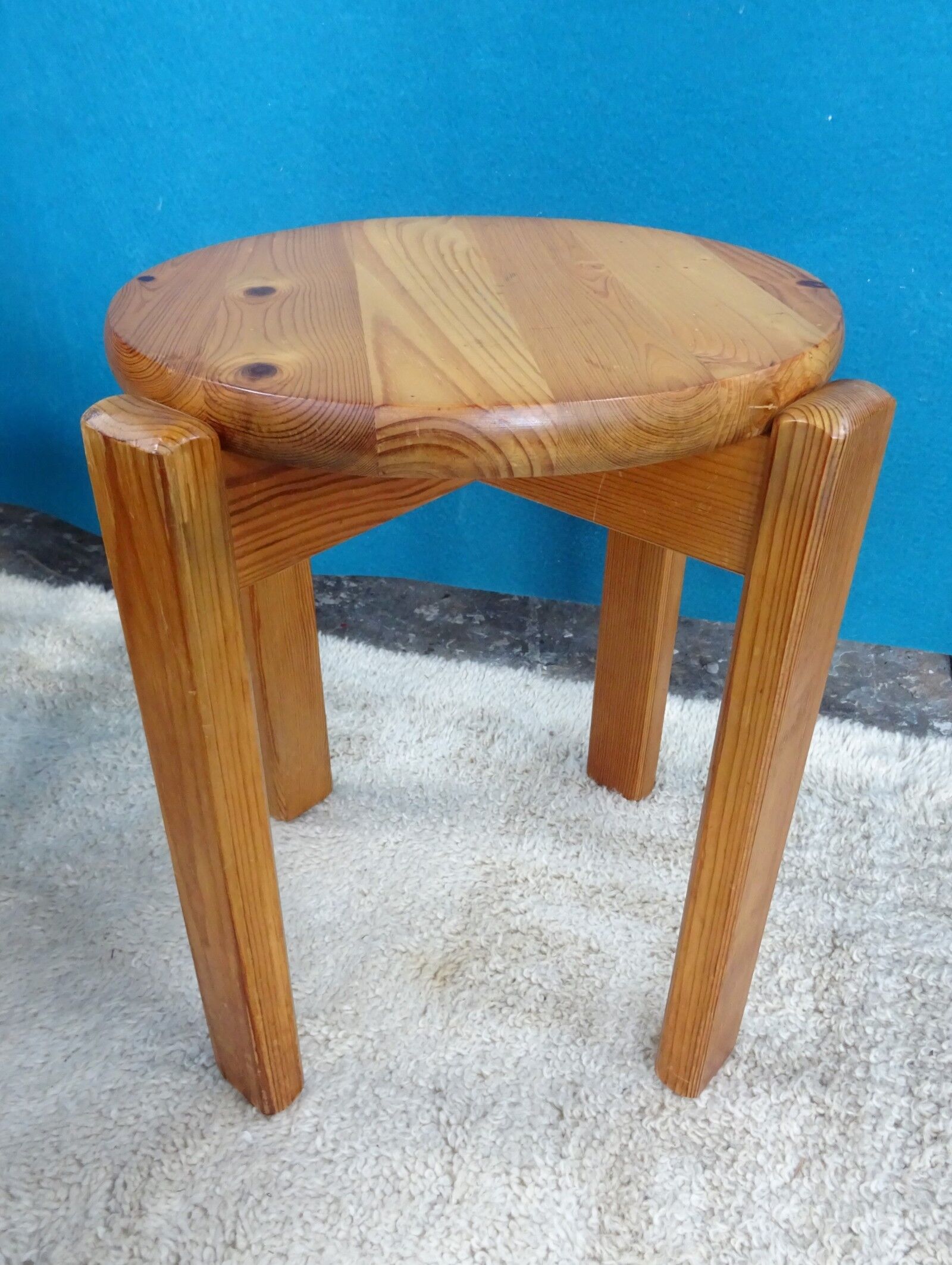 Pair of 70s pine stools
