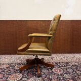 Classic English Yellow Chesterfield Desk Chair