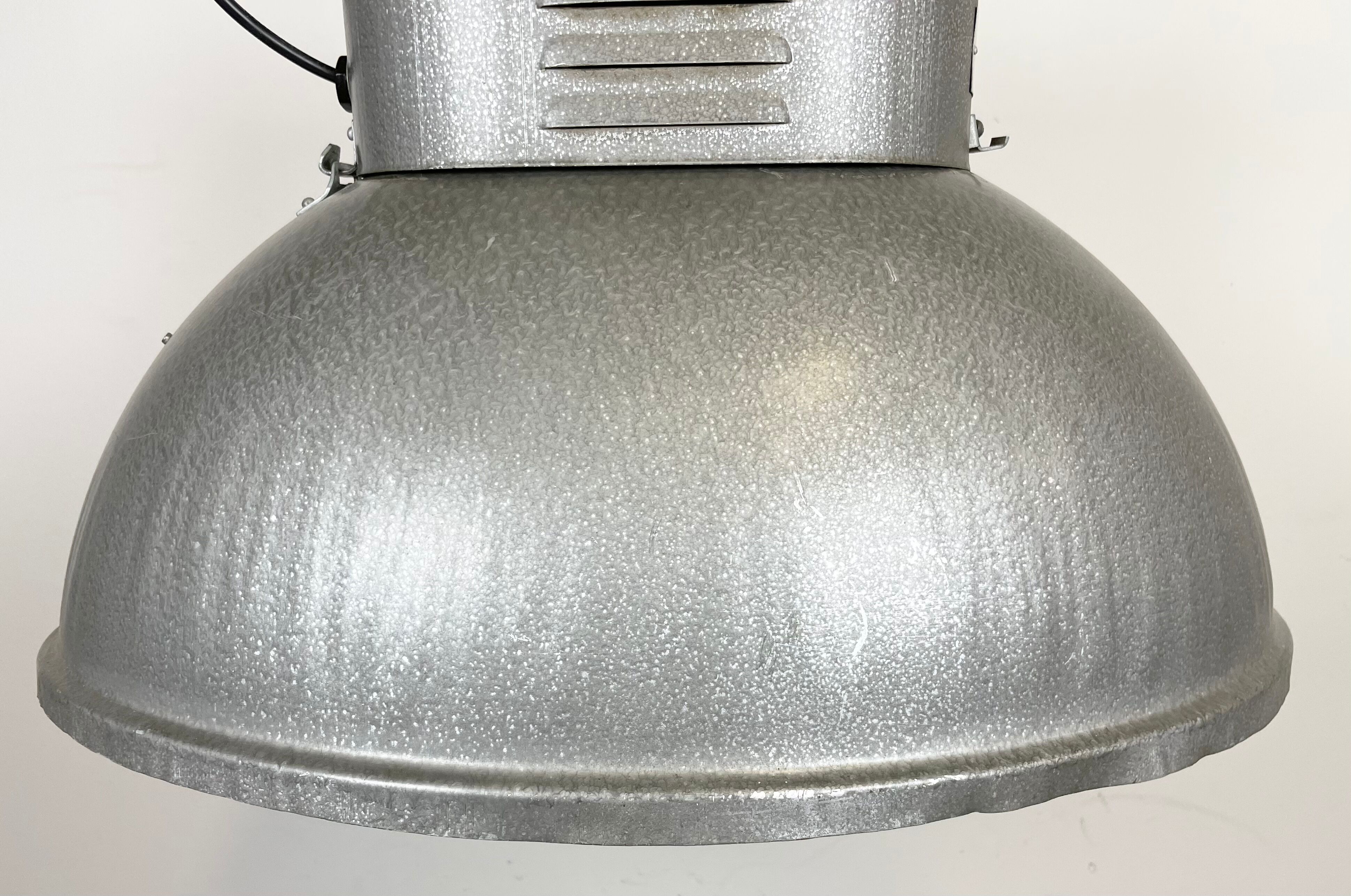 Oval industrial polish factory pendant lamp from mesko, 1970s
