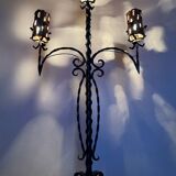 Brutalist wrought iron floor lamp from the 60s