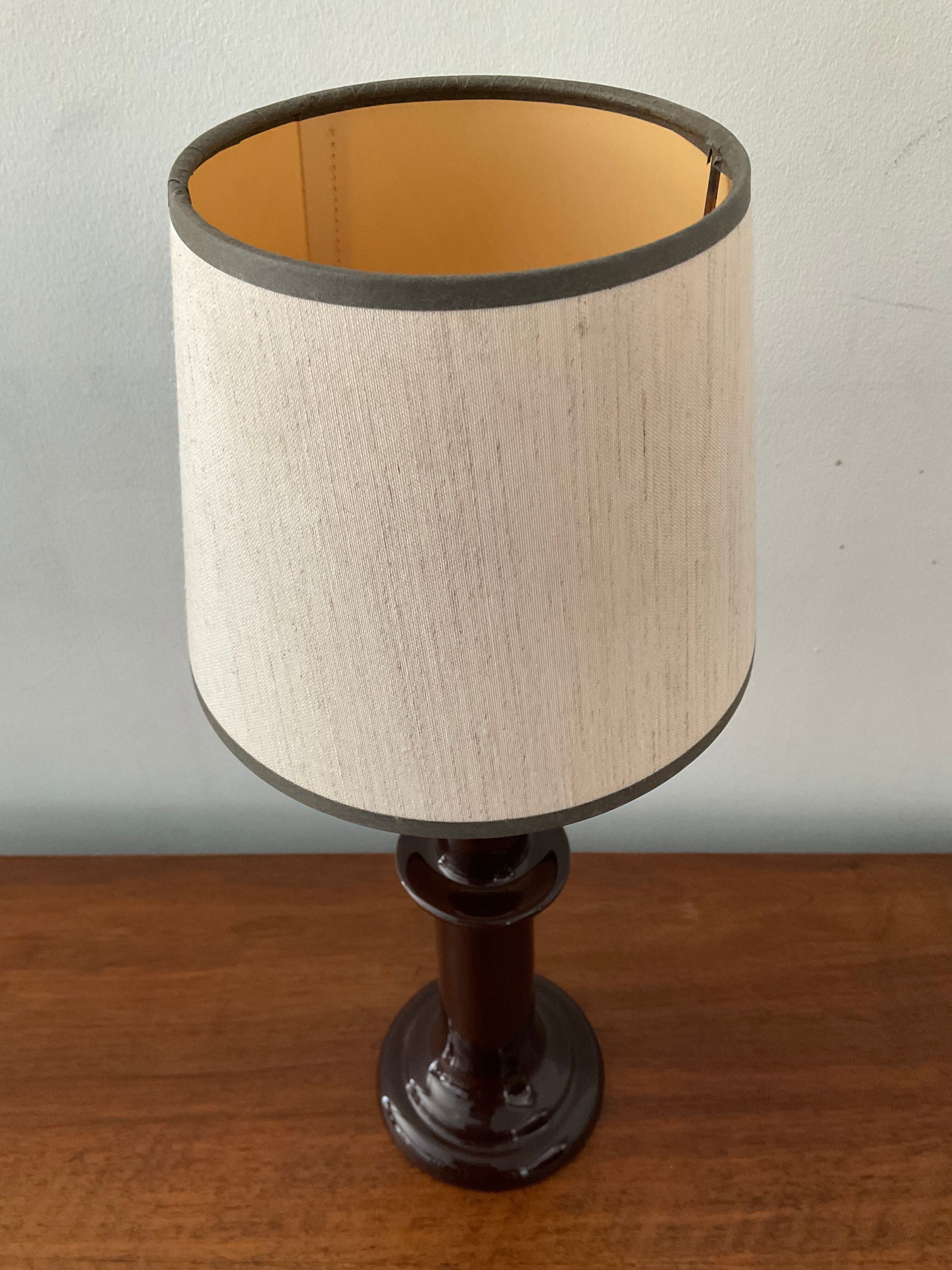 Vintage enamelled ceramic lamp