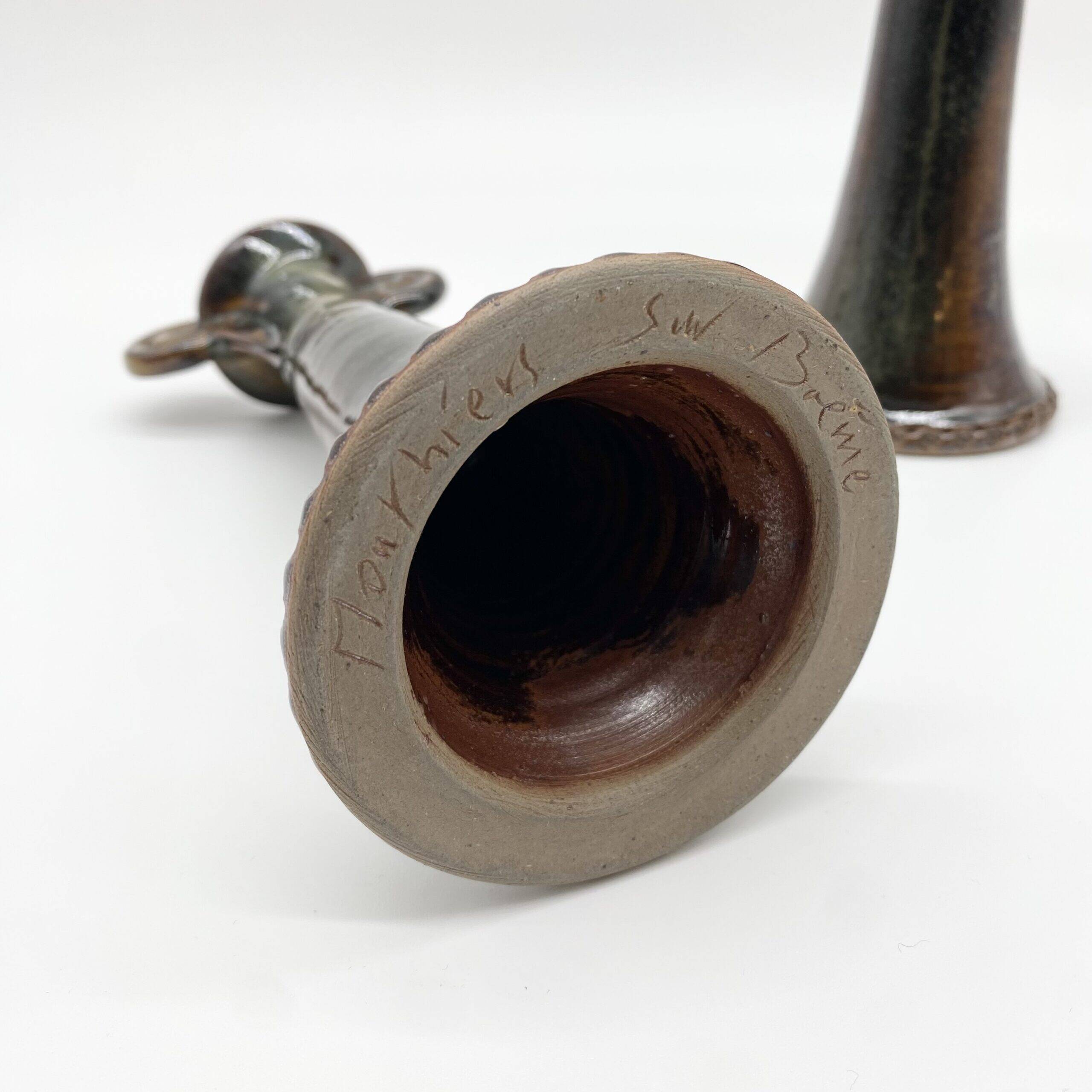 Pair of ceramic candlesticks – "Mouthiers-sur-Boëme", 1960s