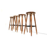 Set of four bar stools made in the 1970s